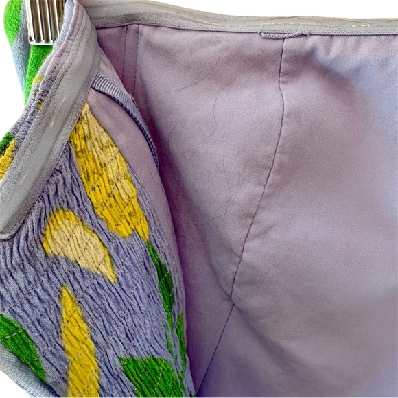 Anthropologie x Maeve Lemon Grove Strapless Lemon-Blue Wide-Leg Jumpsuit size 6 - Picture 9 of 14